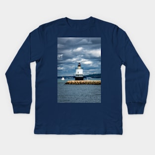 Spring Point Ledge Light Vertical Kids Long Sleeve T-Shirt